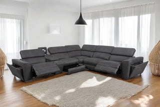 Empire 5 Seat Corner Electric Recliner - Black